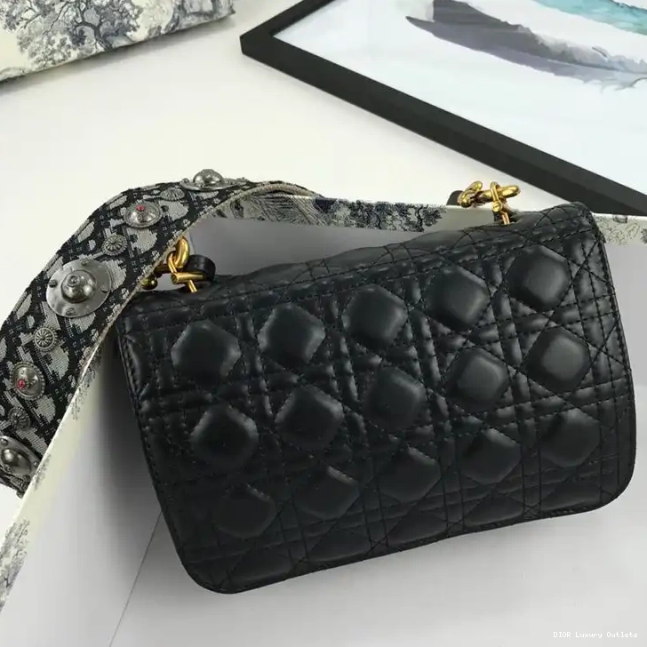 Cheap Dioraddict Cannage Lambskin Black Bag 0701 Luxury